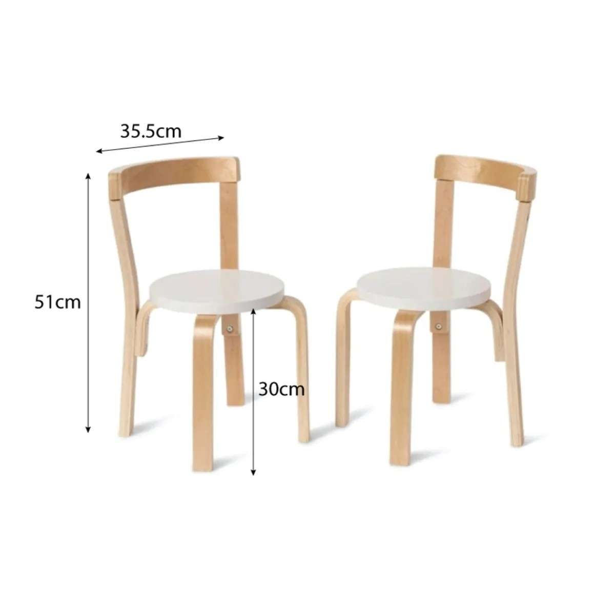 Hudson White Natural Rectangular Four Seater Chair Set