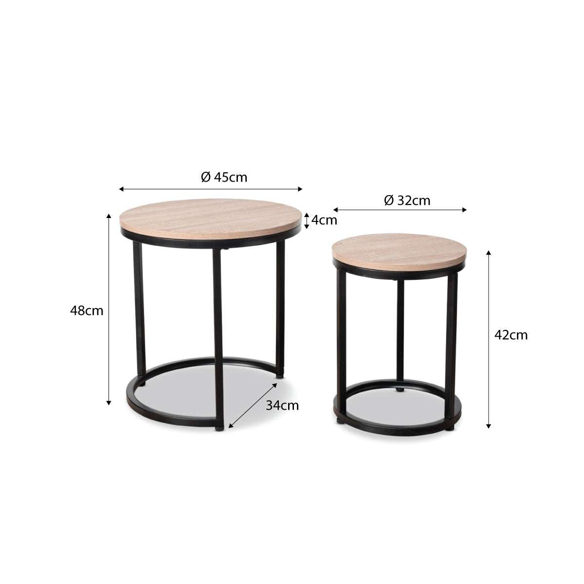 Vigo Nesting Side Tables - Black