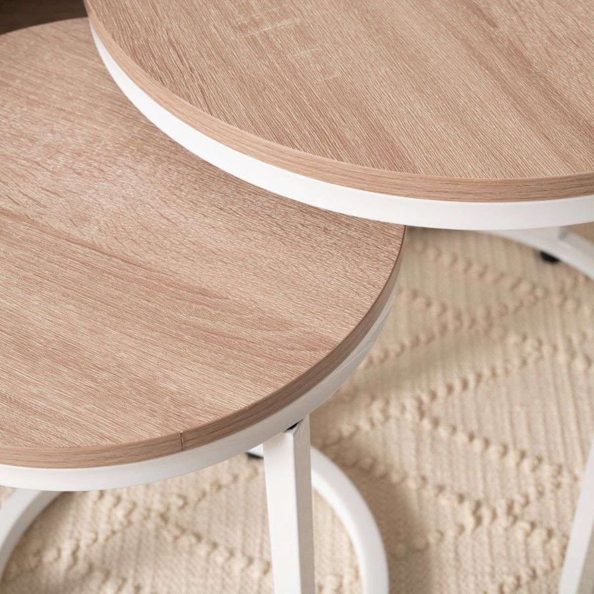 Vigo Nesting Side Tables - White