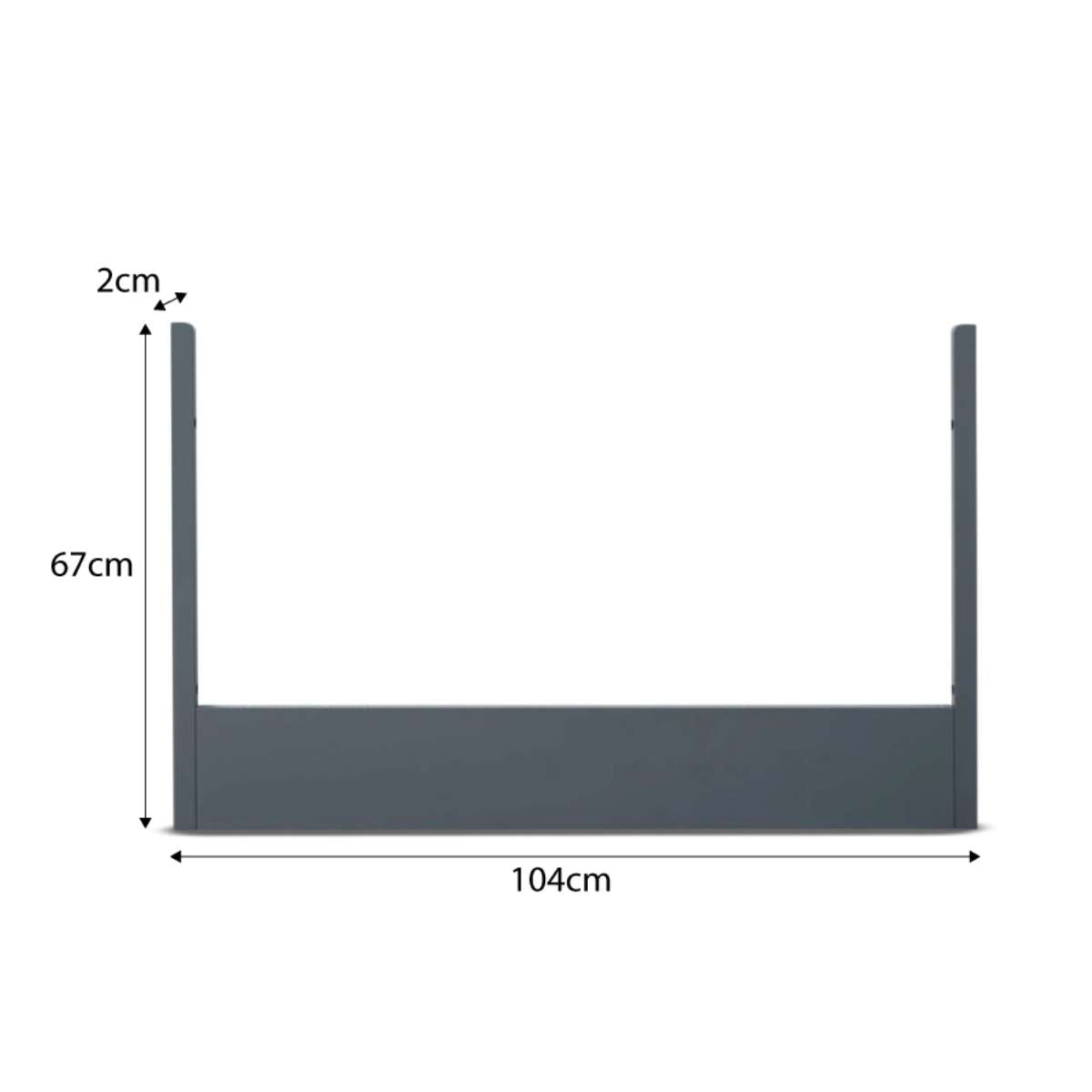 Orlando Cot Toddler Bed Conversion - Charcoal