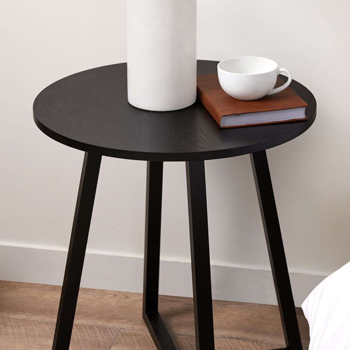 Zander Round Side Table - Black