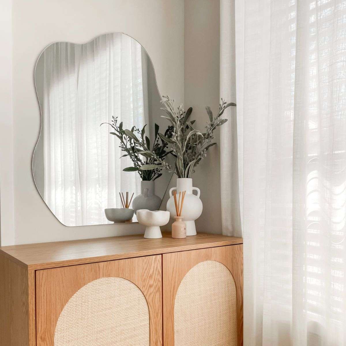 Omari Frameless Pond Shaped Mirror