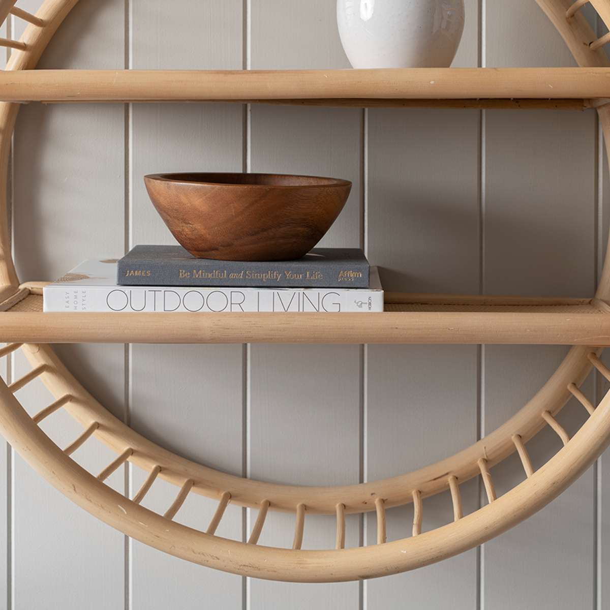 Marvin Rattan Round Wall Shelf