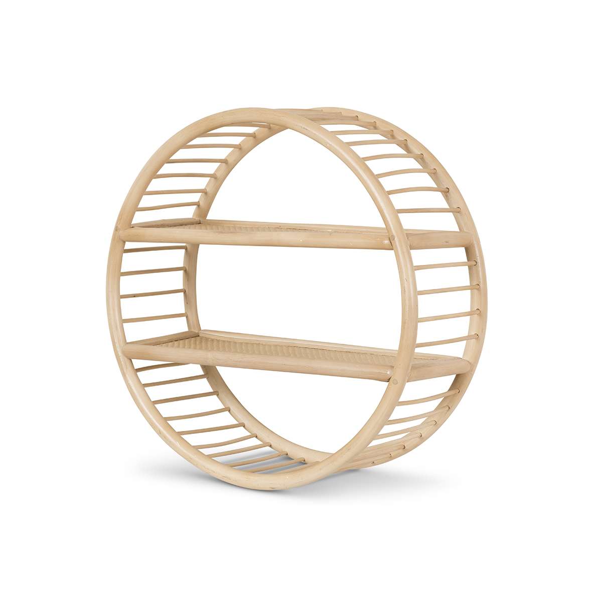Marvin Rattan Round Wall Shelf