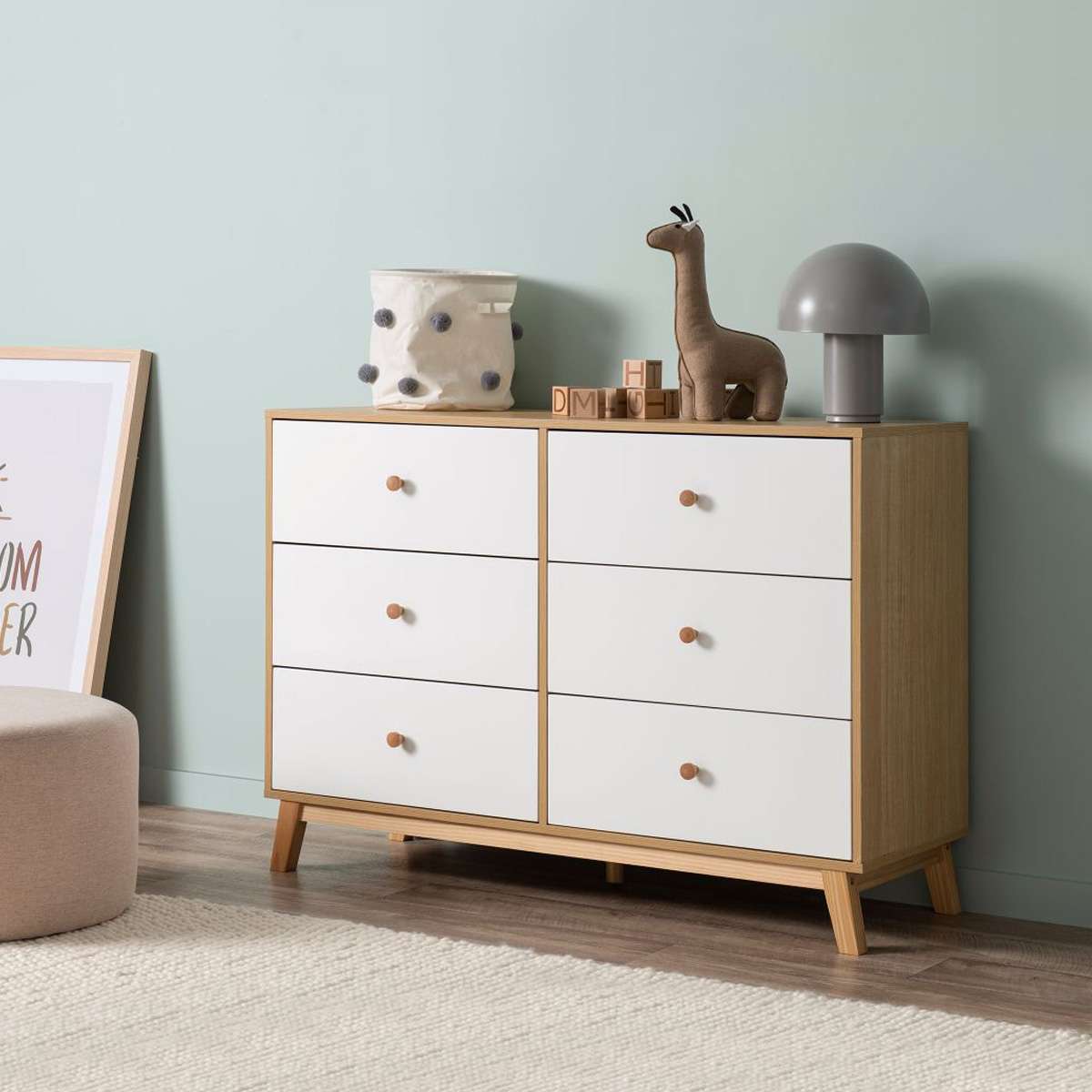 Aspen White/Natural Three Piece Bedroom Storage Set