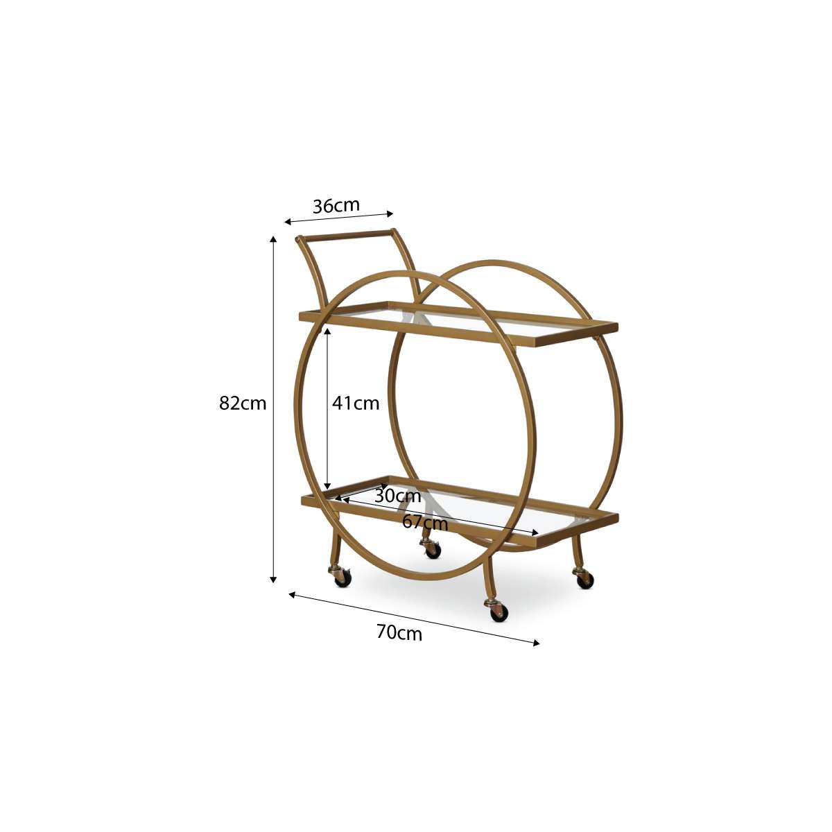 Alice Bar Cart - Bronze | Home Furniture | Mocka NZ
