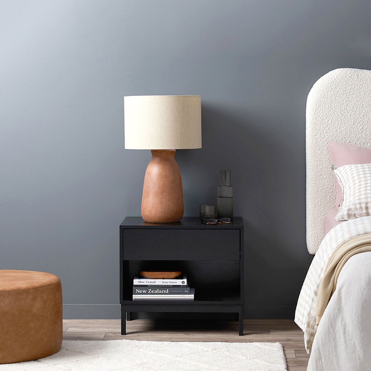Zander Bedside Table - Black