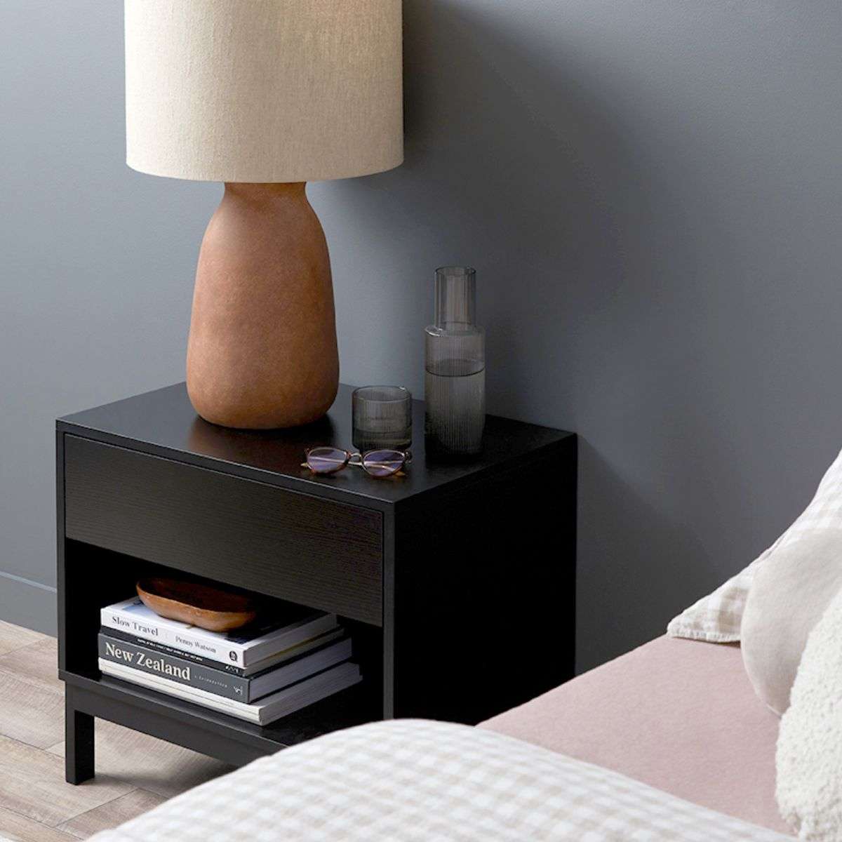 Zander Bedside Table - Black