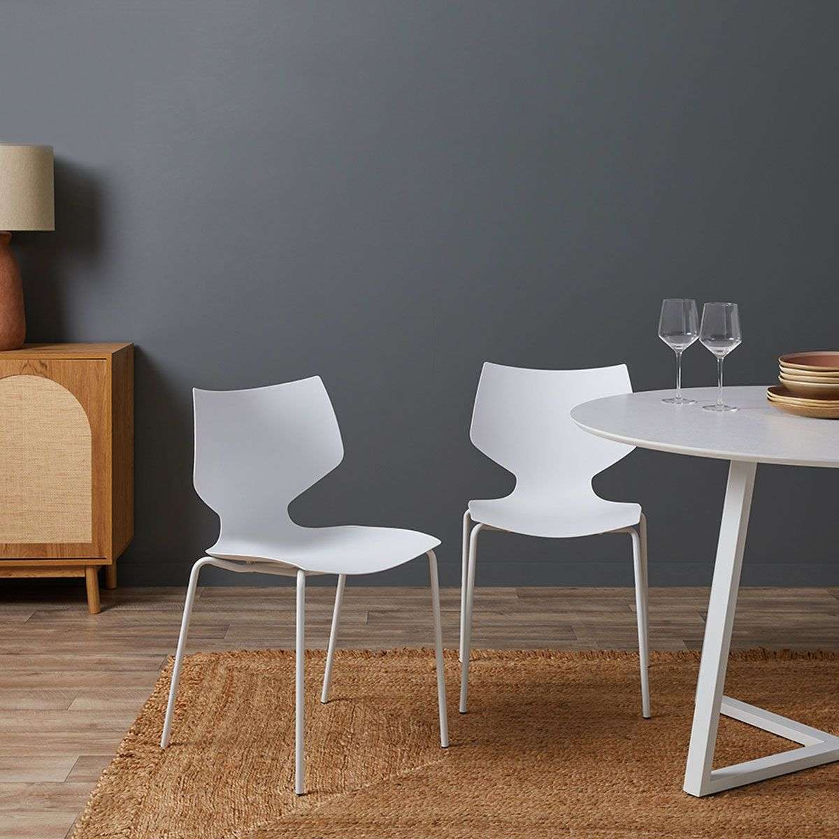 Pia Dining Chair - White Set of Six Bundle