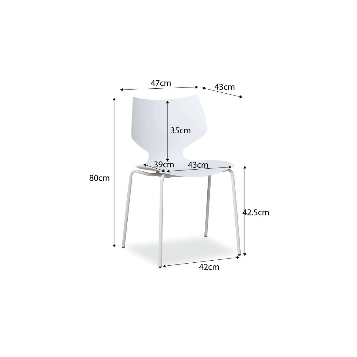 Pia Dining Chair - White Set of Six Bundle