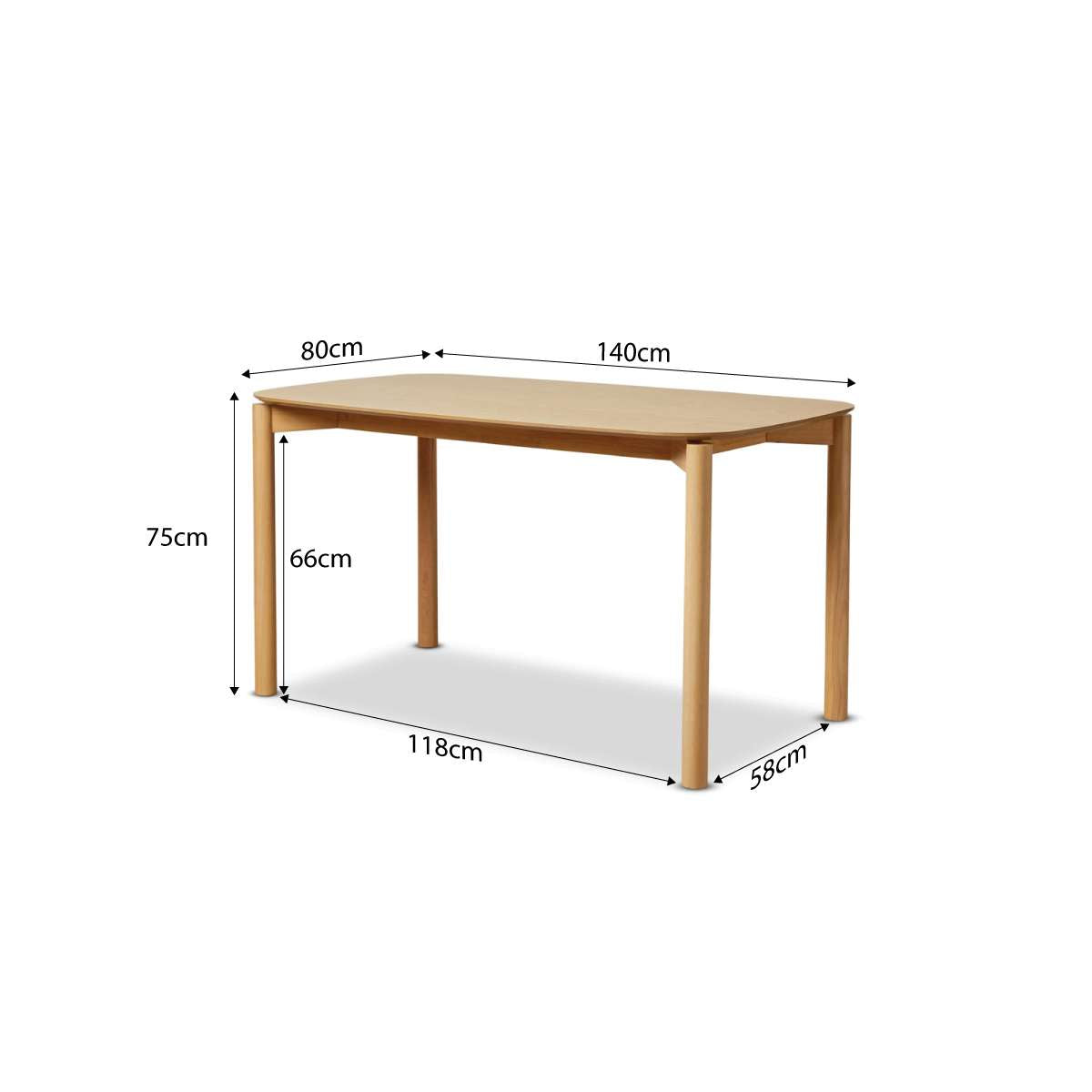 Leon 6 Seater Dining Table - Natural
