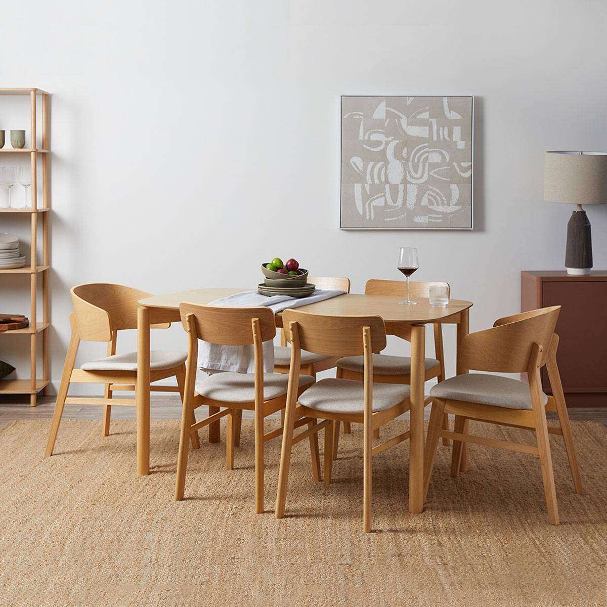 Leon 6 Seater Dining Table - Natural