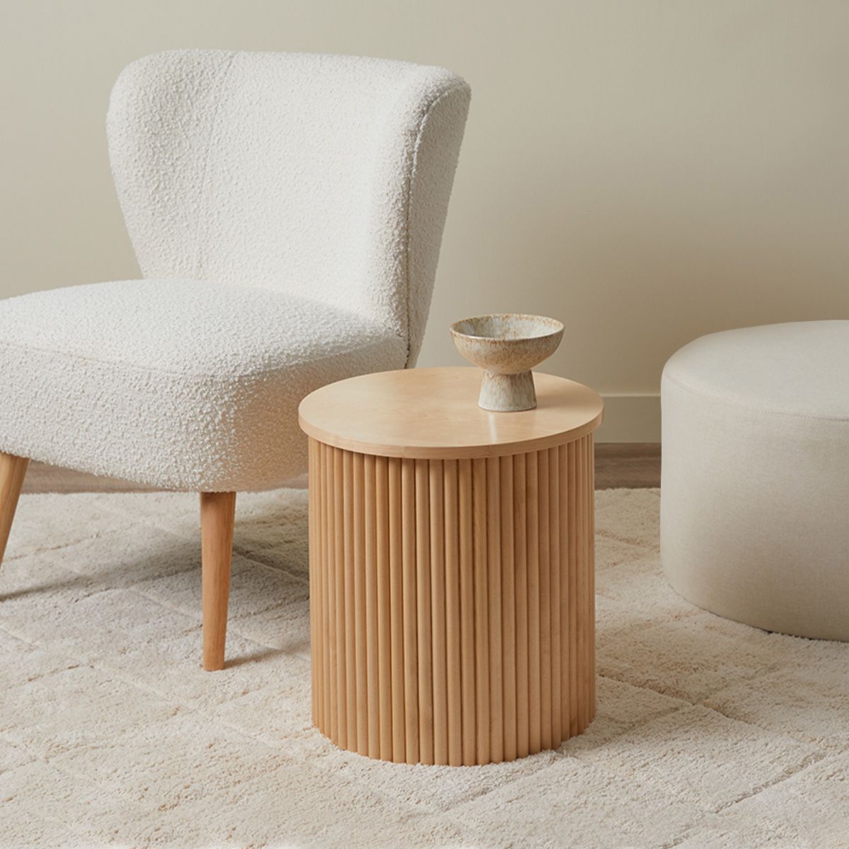 Eve Drum Side Table - Birch | Home Furniture | Mocka NZ