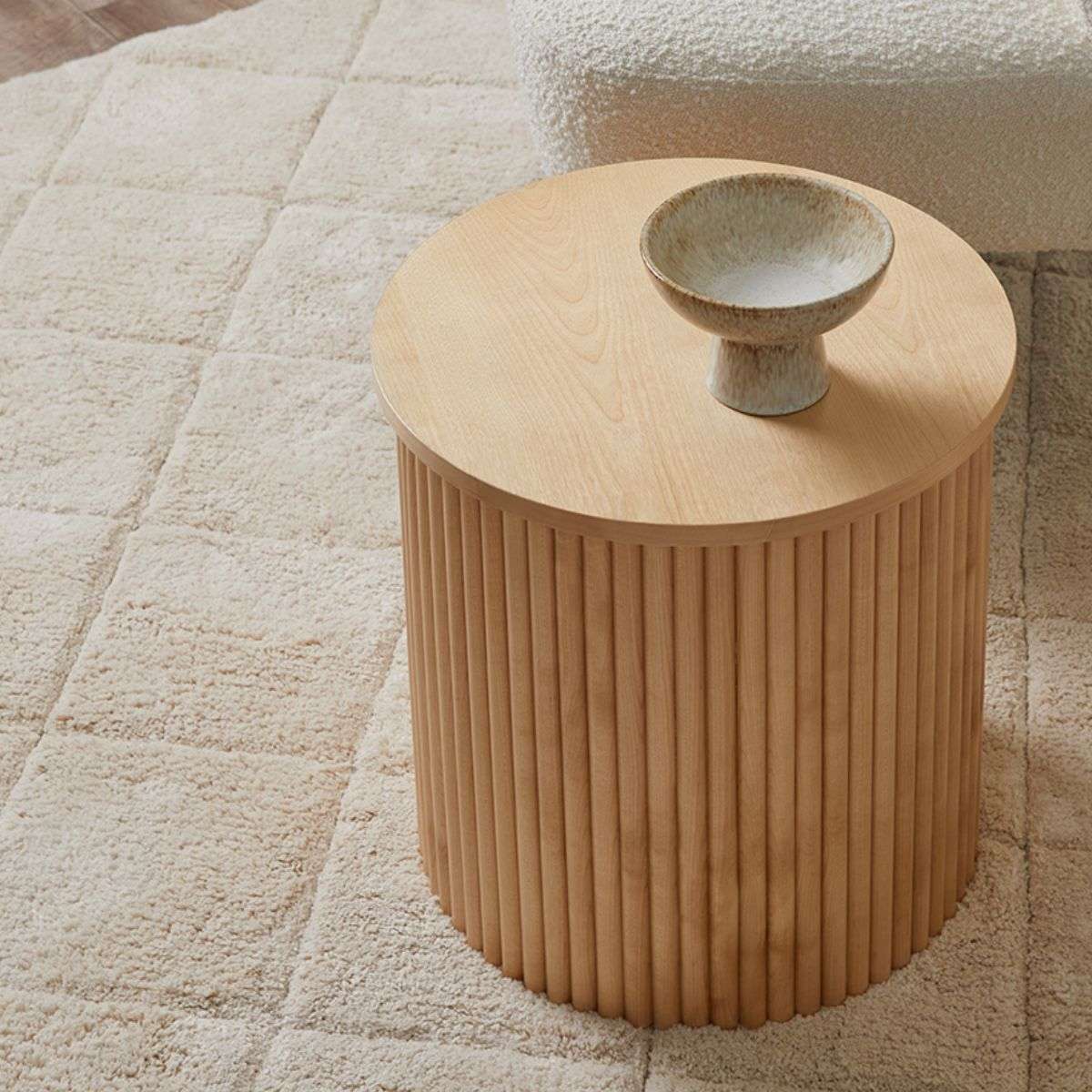 Eve Drum Side Table - Birch | Home Furniture | Mocka NZ