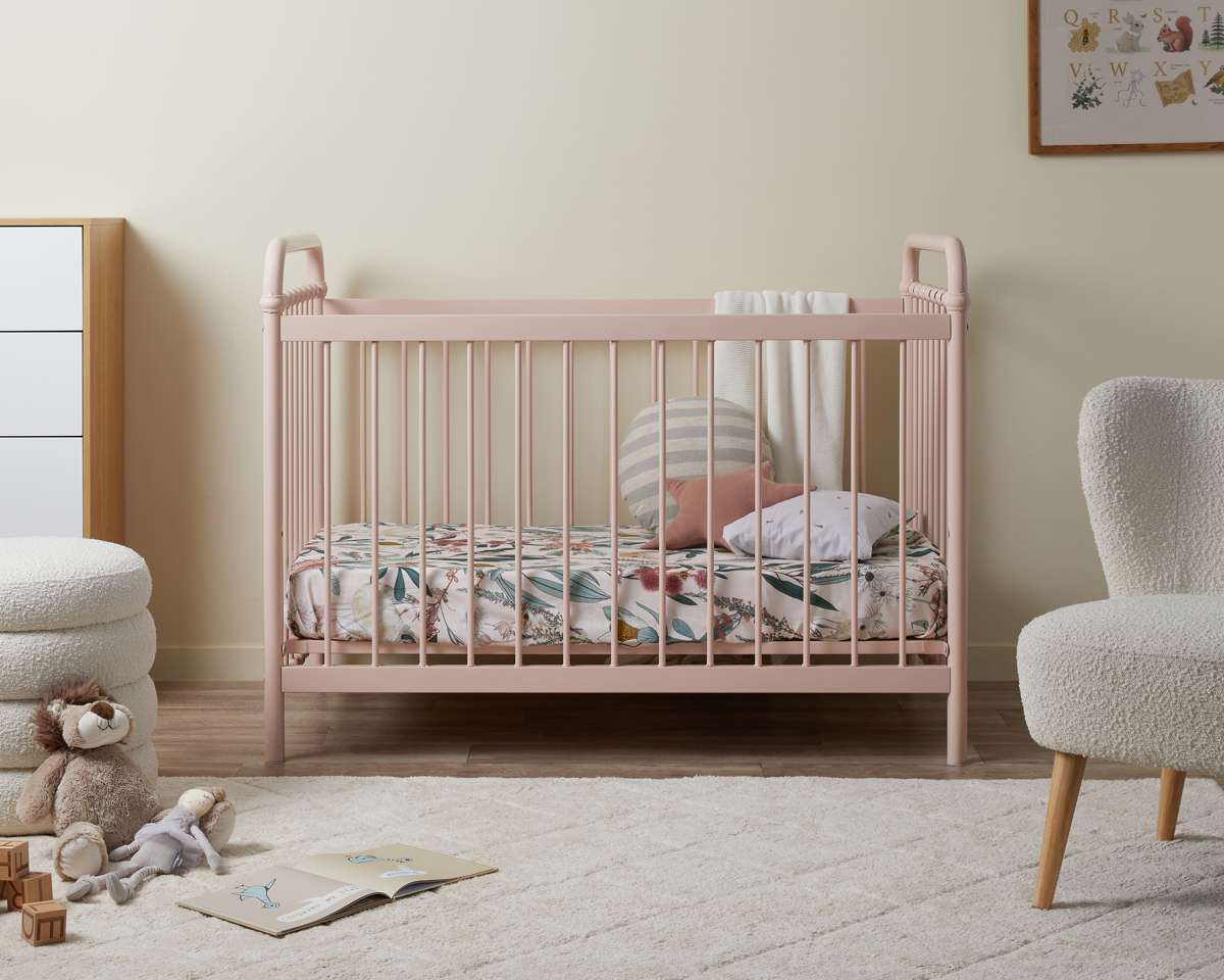 Sonata Pink 3-in-1 Cot Conversion Bundle