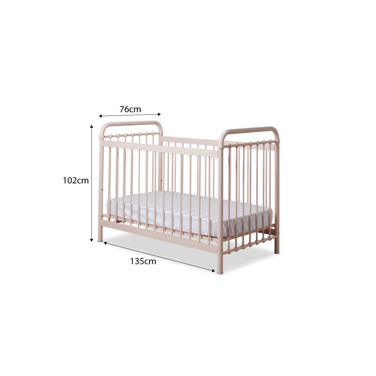 Sonata Pink 3-in-1 Cot Conversion Bundle
