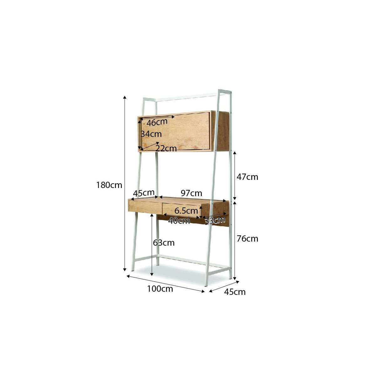 Kent Ladder Desk - White | Home Furniture | Mocka NZ