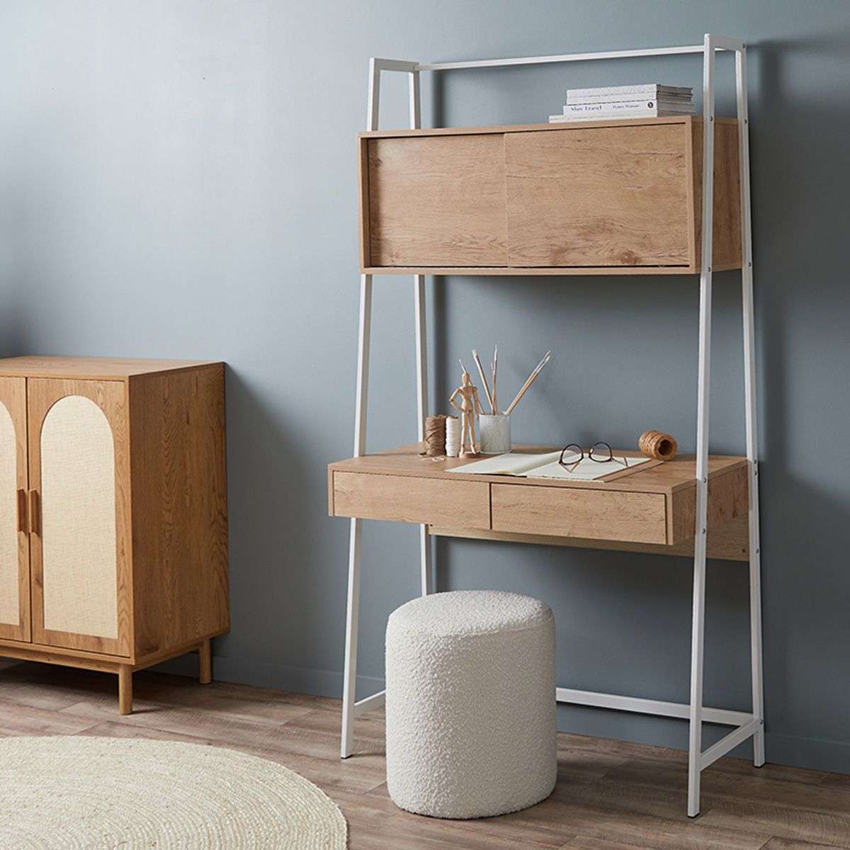 Kent Ladder Desk - White | Home Furniture | Mocka NZ