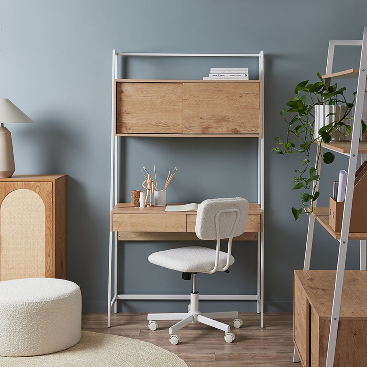 Kent Ladder Desk - White | Home Furniture | Mocka NZ