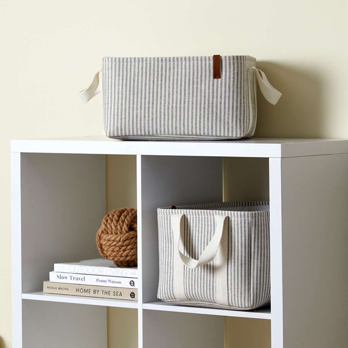 Hamptons Stripe Storage Baskets - Set of 2