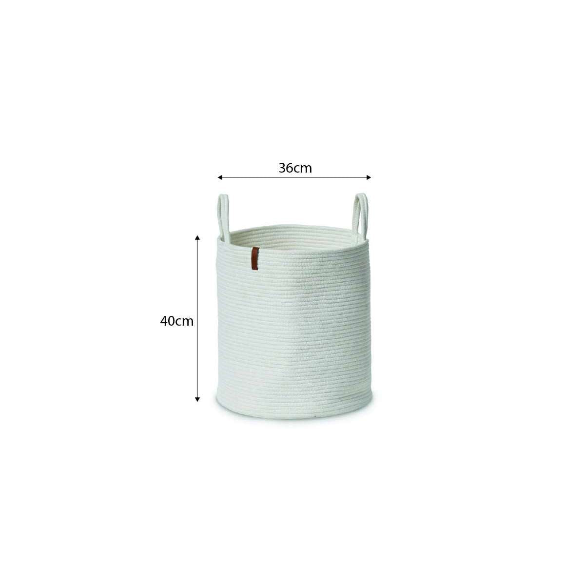 Southampton Cotton Rope Basket - White