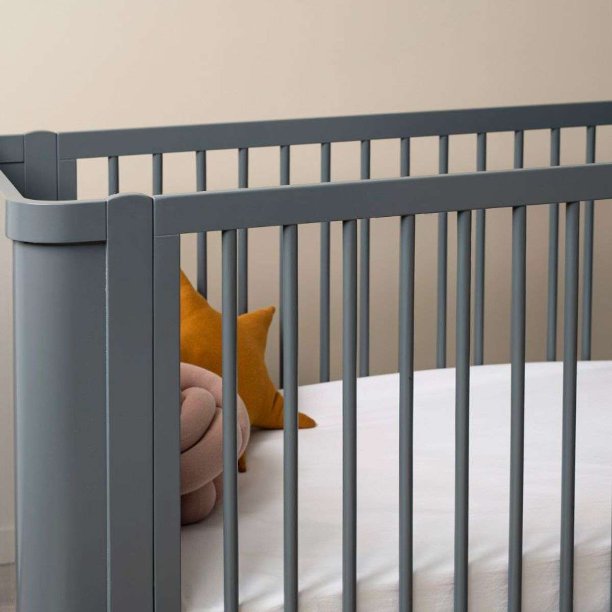 Orlando Contemporary Cot - Charcoal | Nursery Furniture