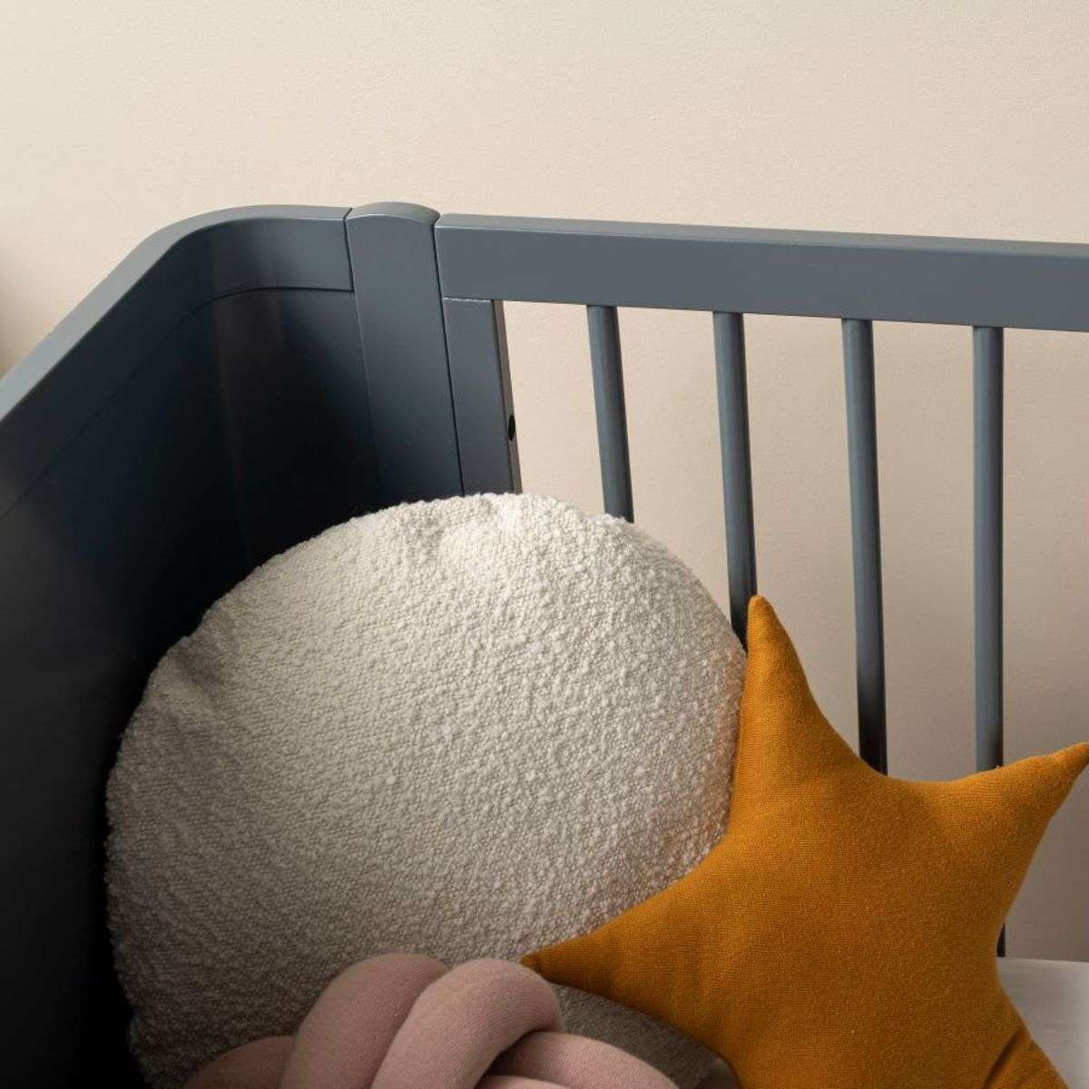 Orlando Contemporary Cot - Charcoal | Nursery Furniture