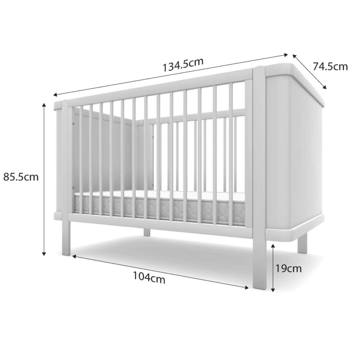 Orlando Contemporary Cot - White