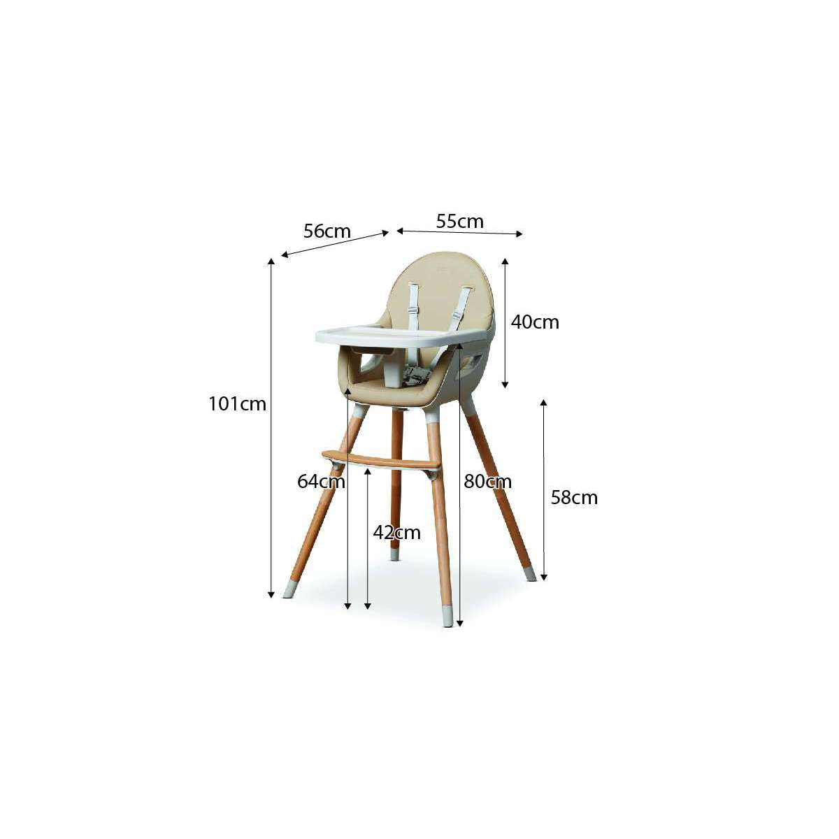 Aiden Highchair - Latte