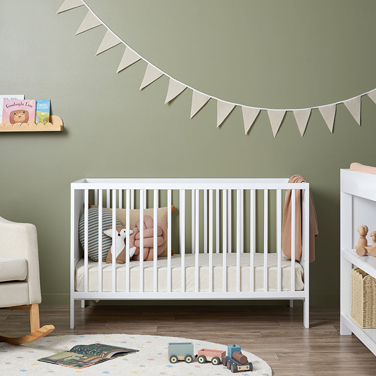 Aspiring Cot In White - Baby Cots Online At Mocka