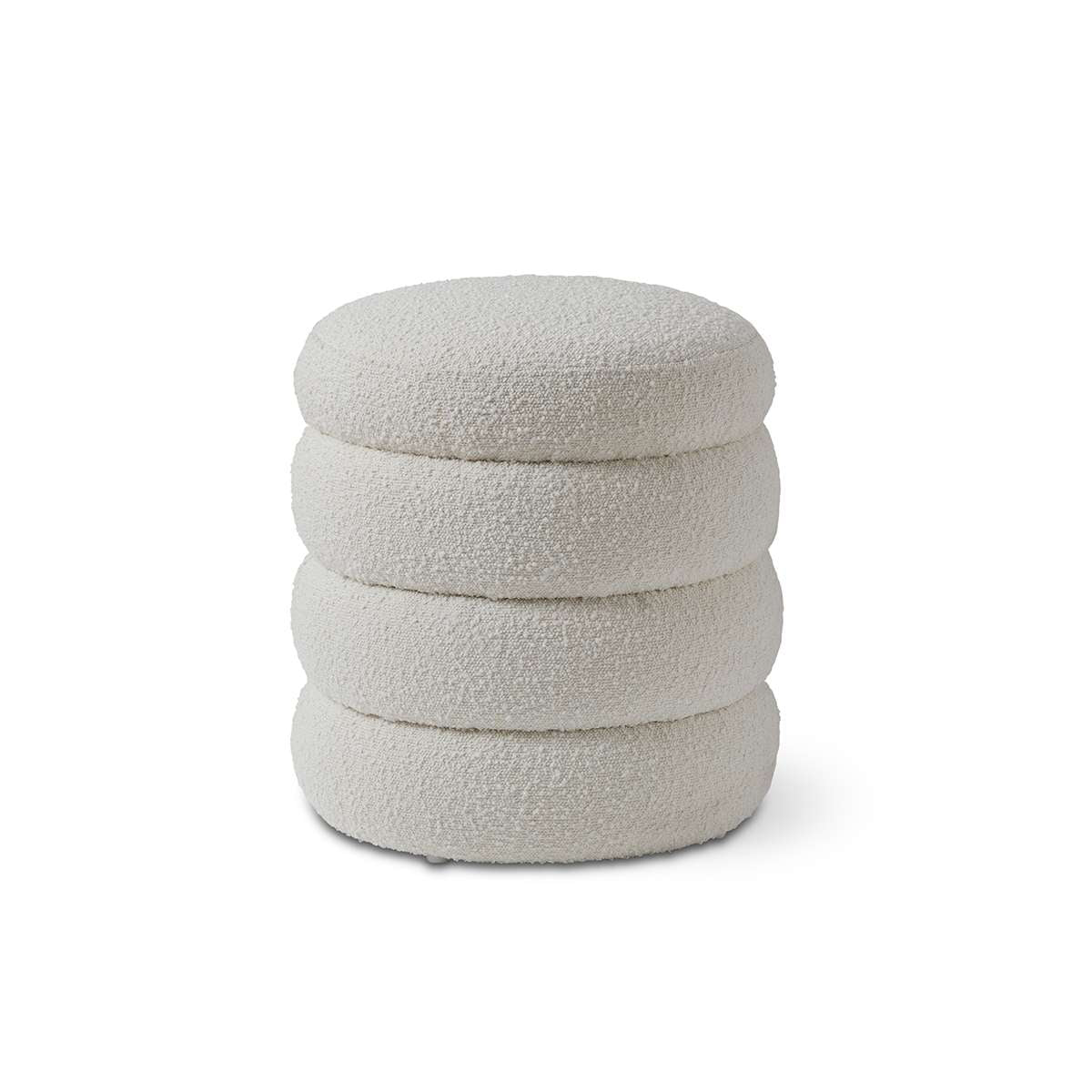Boucle Sculptural Ottoman - Small - Cream
