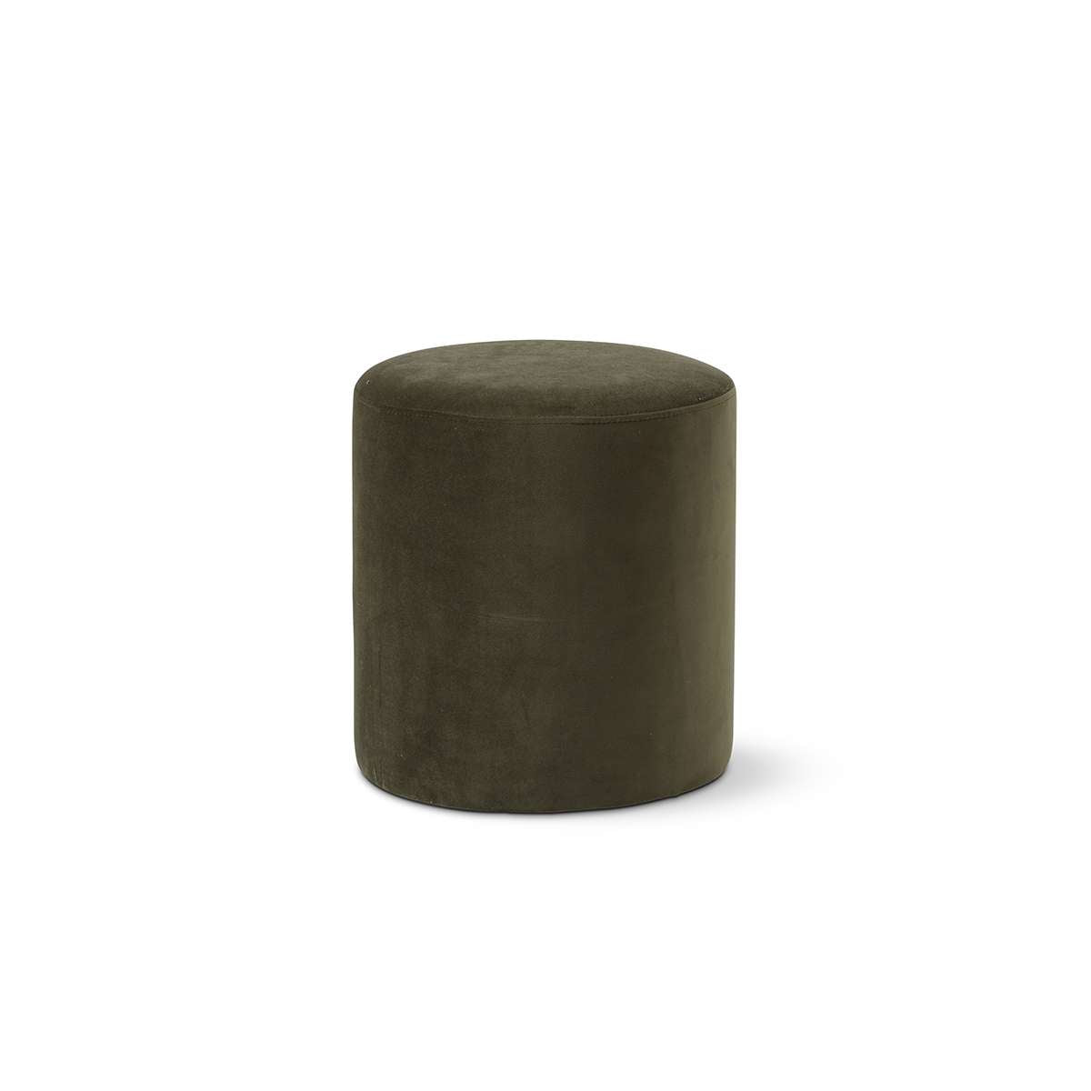 Velvet Ottoman - Small - Olive Green