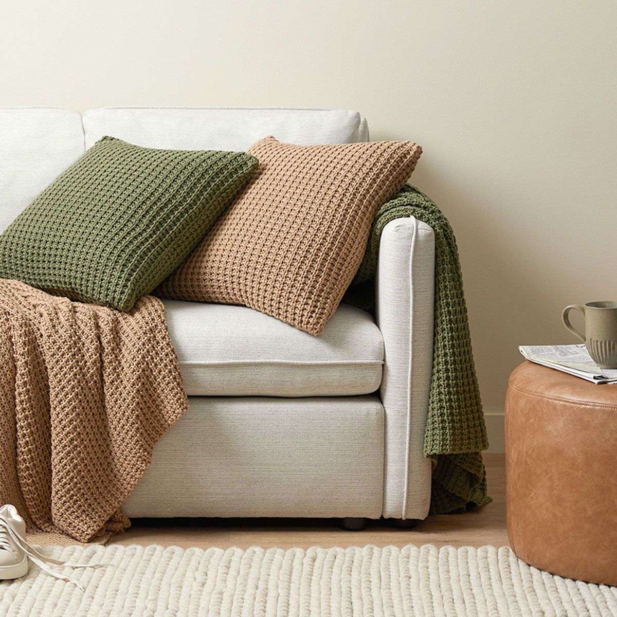 Brennan Knit Cushion Cover - Latte | Decor | Mocka NZ