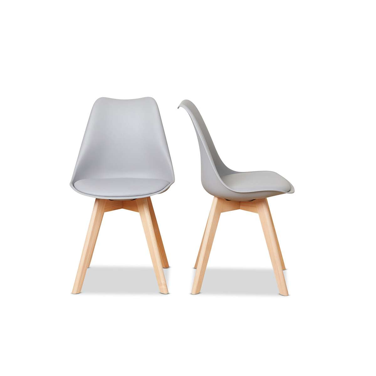 Contemporary Dining Chairs - Set of 2 - Grey