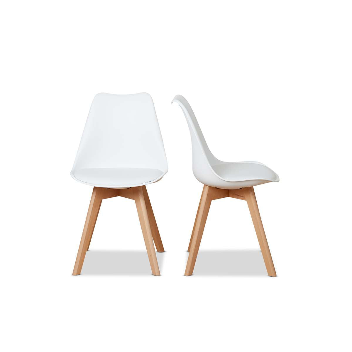 Contemporary Dining Chairs - Set of 2 - White