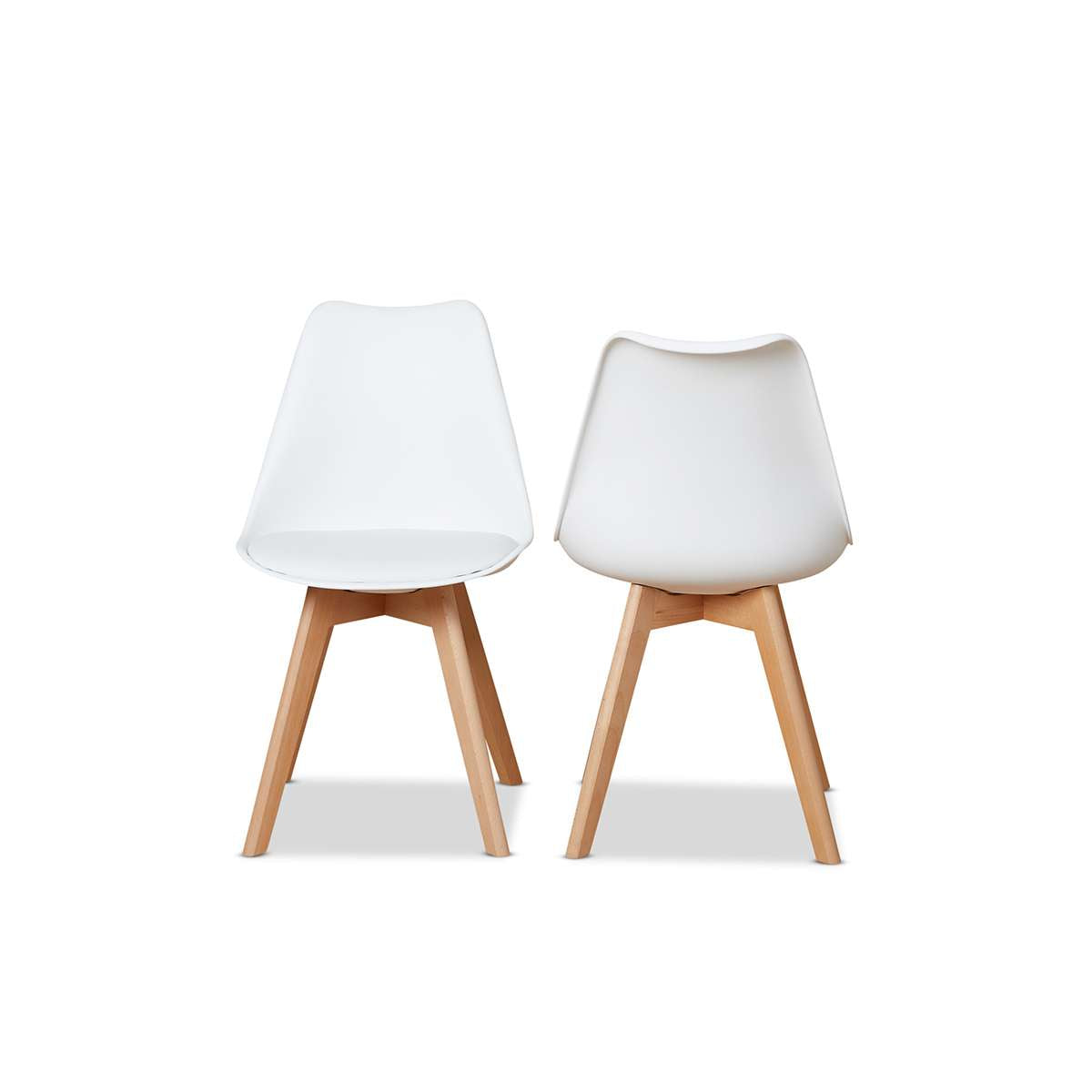 Contemporary Dining Chairs - Set of 2 - White