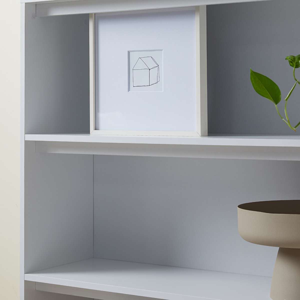 Five Shelf Bookcase - White