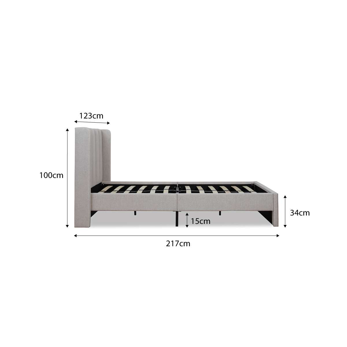 Quinn King Single Bed - Natural