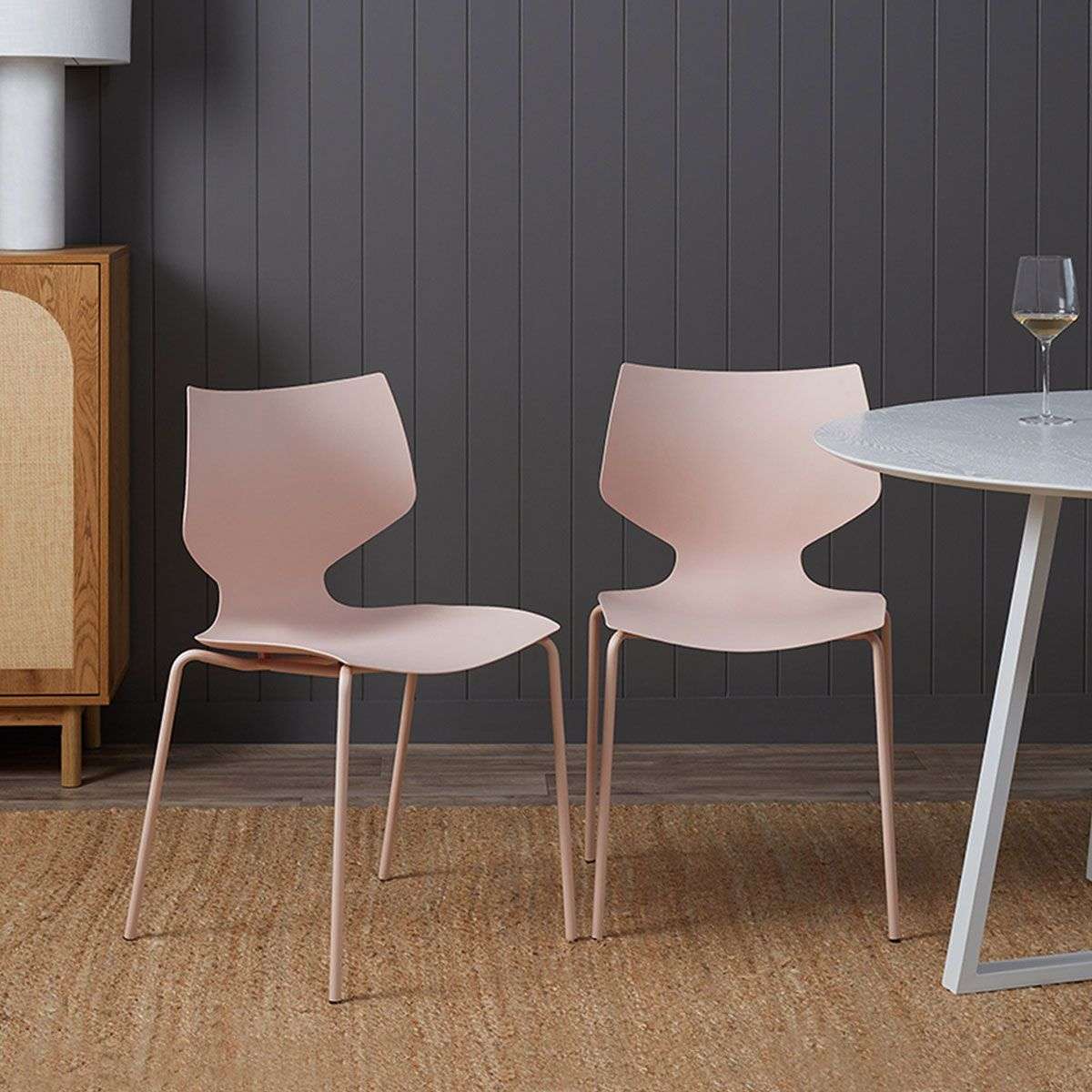 Pia Dining Chair - Blush Set of Six Bundle