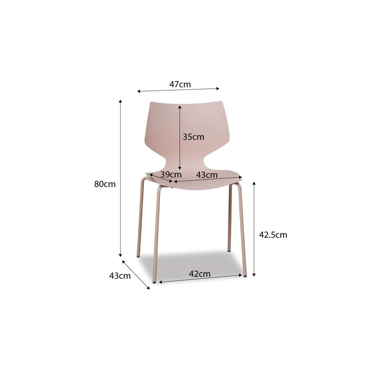 Pia Dining Chair - Blush Set of Six Bundle