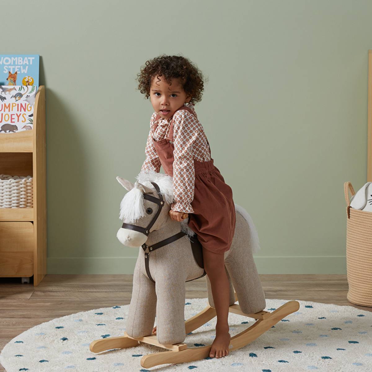 Kids Rocking Horse - Beige | Kids Toys | Mocka NZ