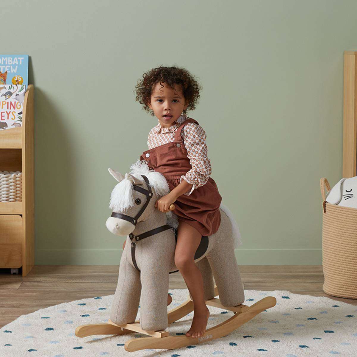Kids Rocking Horse - Beige | Kids Toys | Mocka NZ