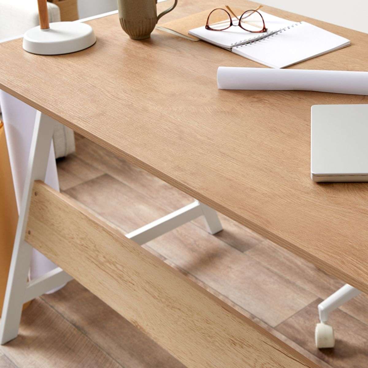 Brixton Trestle Desk - White