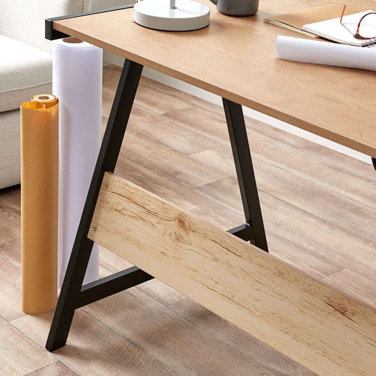 Brixton Trestle Desk - Black
