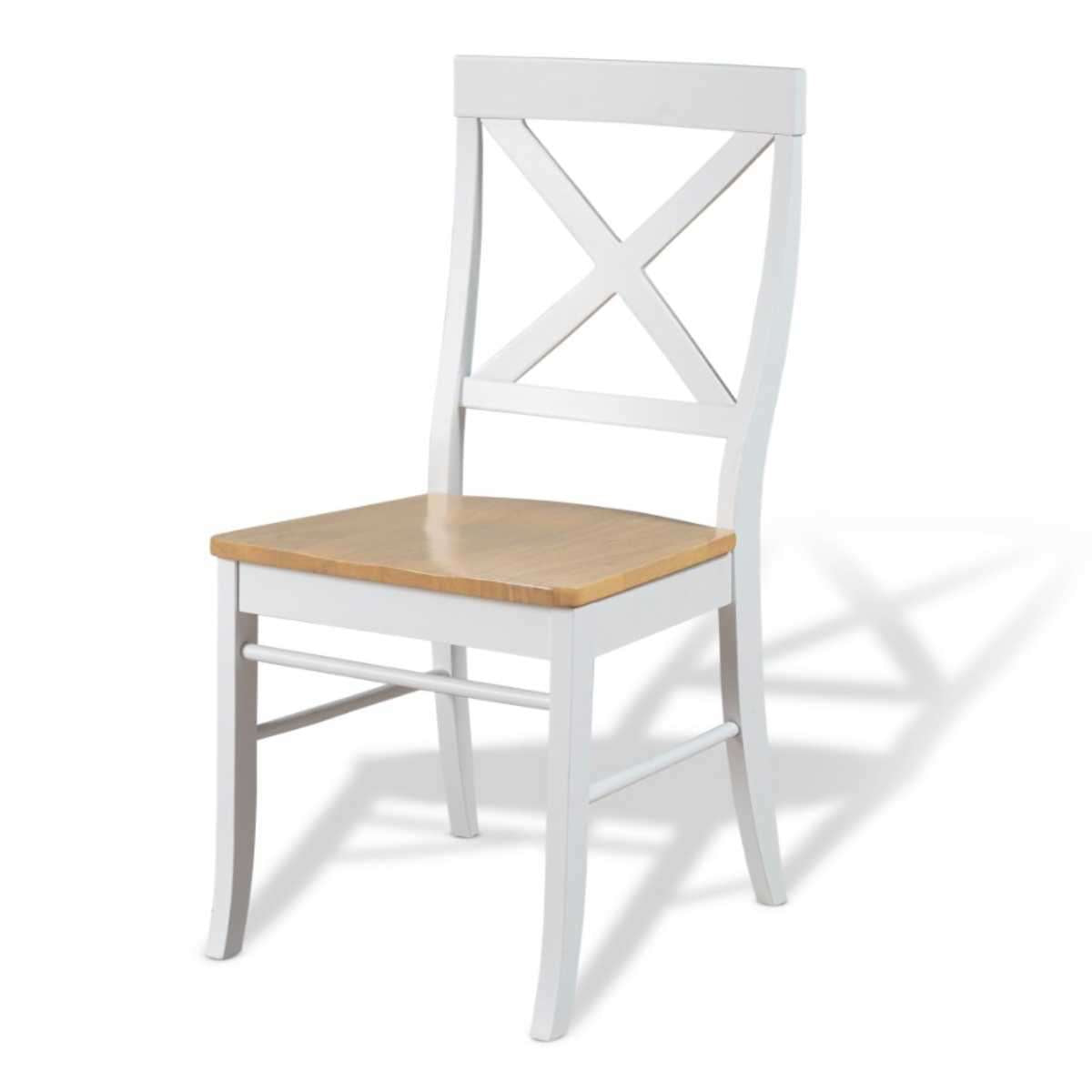 Hamptons Dining Chair - Set of 2 - White/Natural