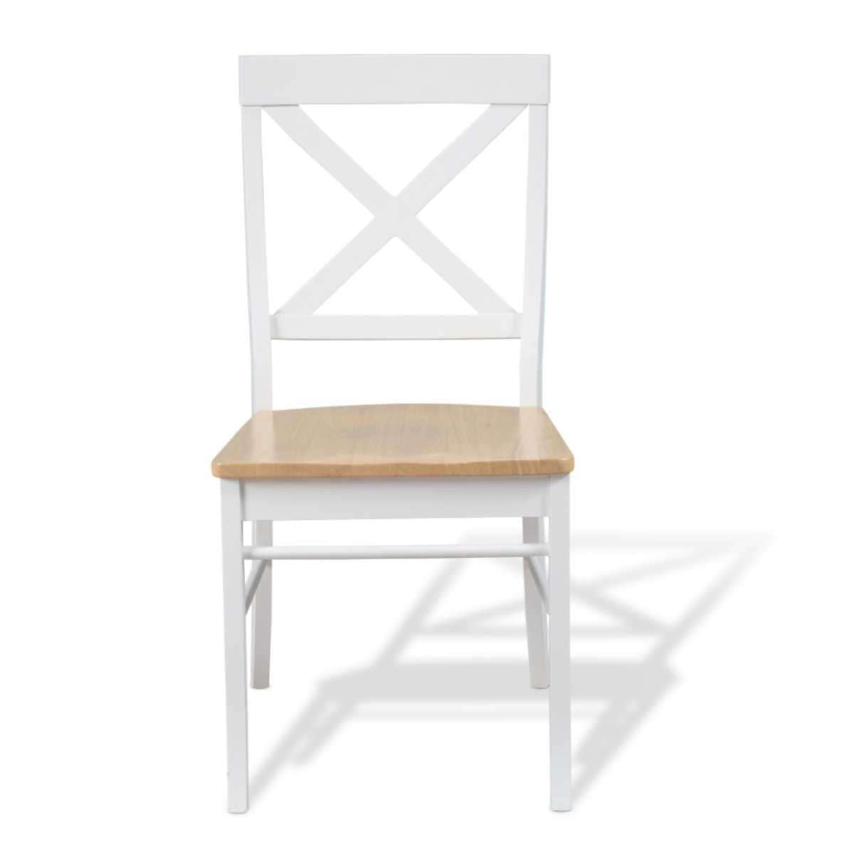 Hamptons Dining Chair - Set of 2 - White/Natural