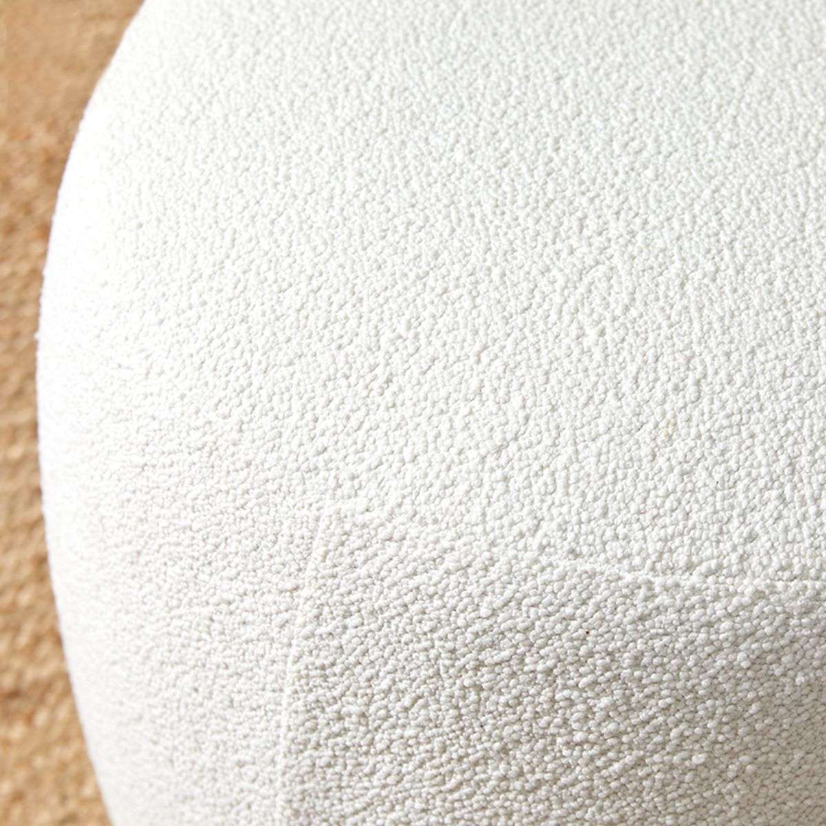 Smooth Boucle Ottoman Small - Cream | Home Furniture