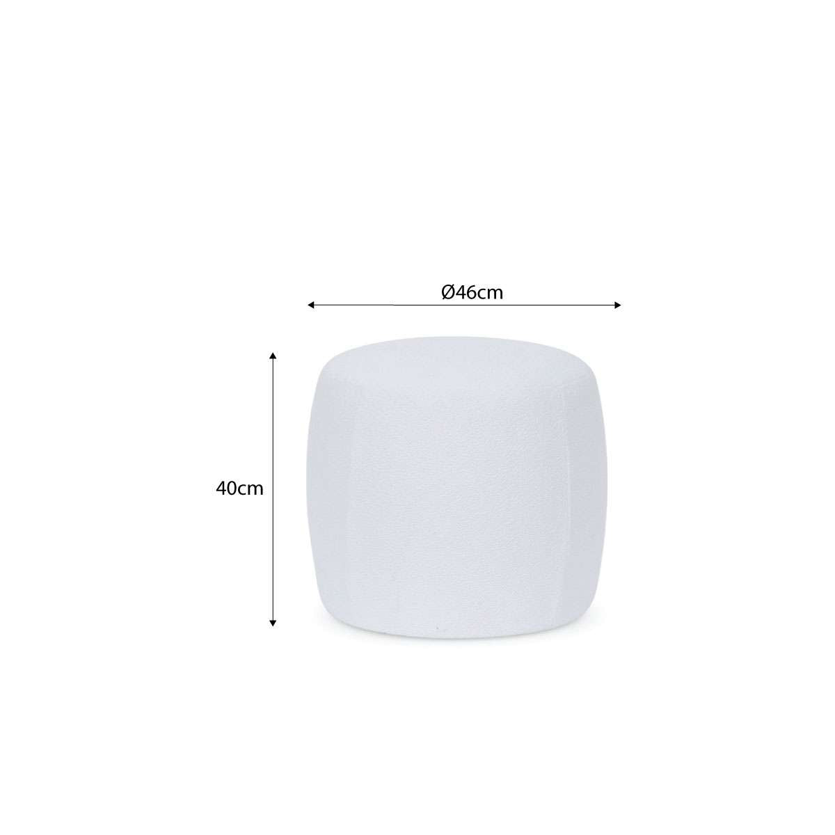 Smooth Boucle Ottoman Small - Cream | Home Furniture