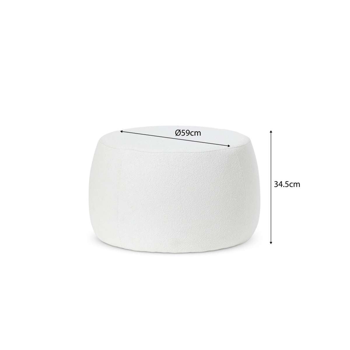 Smooth Boucle Ottoman Large Cream | Home Furniture | Mocka NZ