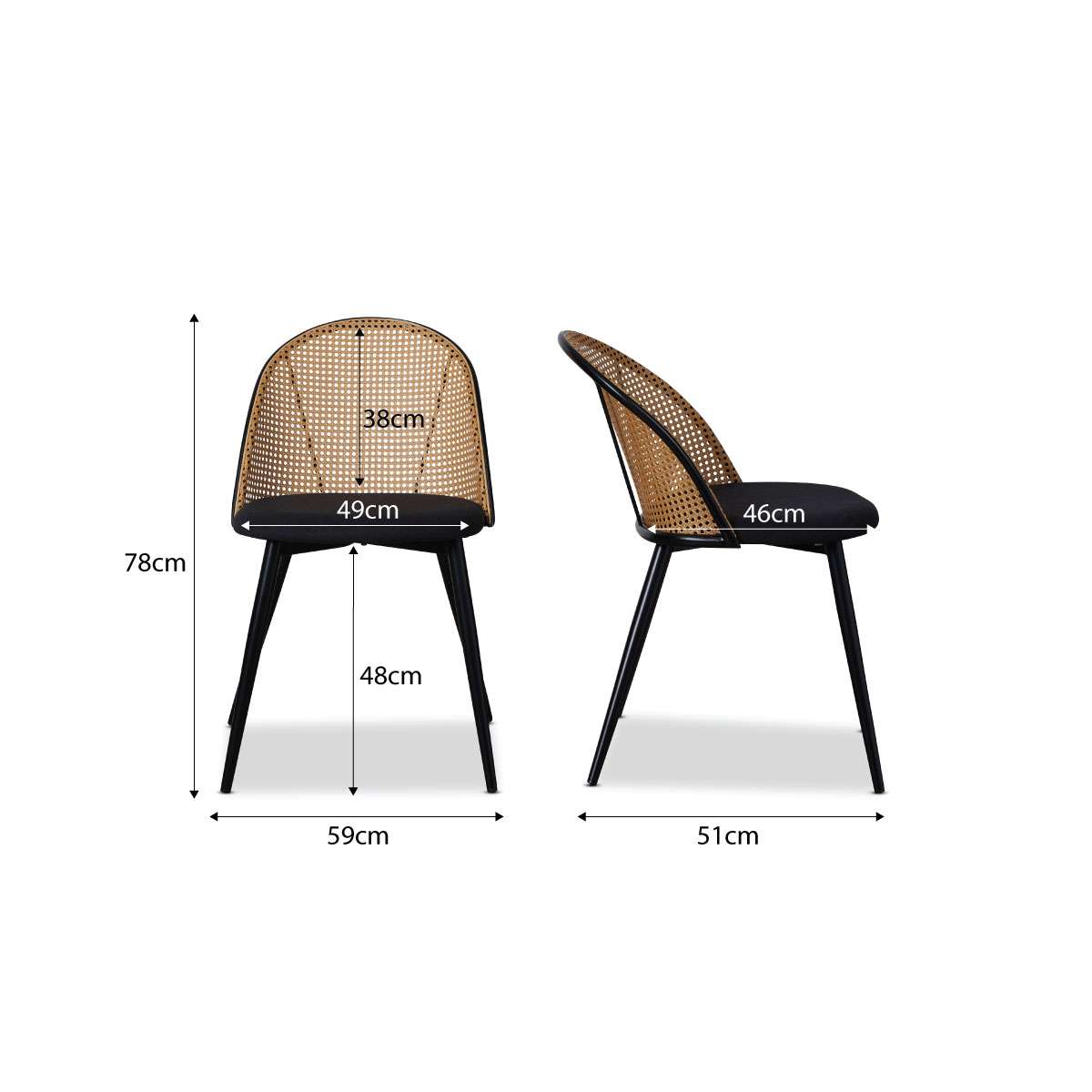 Avila Dining Chair - Black Set of Four Bundle